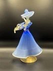 Vintage 1950 Venetian Murano Glass  Woman In Blue Dress