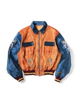 KAPITAL フラワープリント ジャケット KAPITAL Sheer Pearl Mosquito Guard 2TONE Vietnam Jacket K2504LJ183