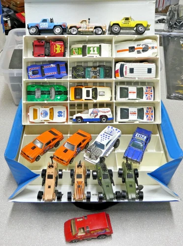 Vintage Hot Wheels 78 Spiderman, Cannon Enforcers, 73 Cosmic Blues & More w/Case