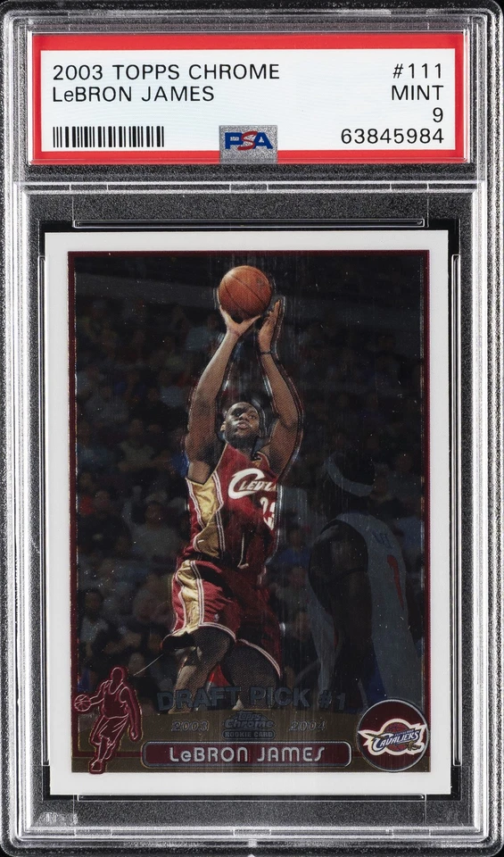 2003 TOPPS CHROME #111 LEBRON JAMES ROOKIE RC PSA 9