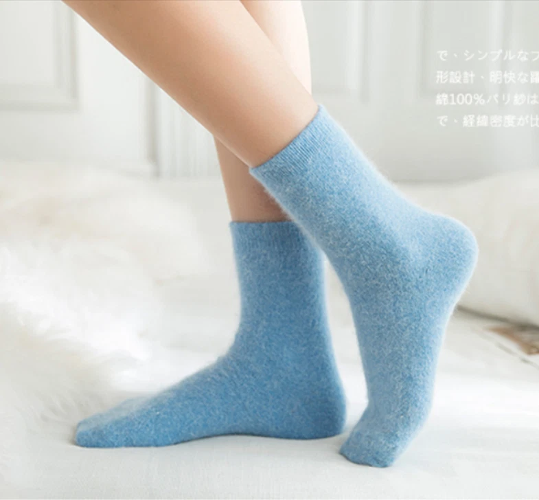 5 Pack Women Wool Angora Crew Socks Casual Multicolor Sport Boot Warm Thick 5-9 - Image 4 of 4