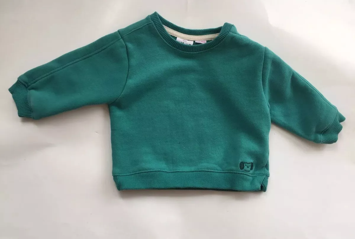 ZARA BABY Green EMBROIDERED HOODIE Sweatshirt Snap Size 3 6m 68cm B32