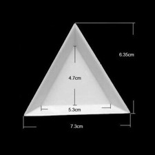 5 White Plastic Sorting Trays Scoops Triangular for Beads Gems Crystals Nails 3"
