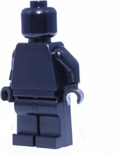 ☀️NEW LEGO Minifigure Plain All Black Monochrome Head Body Torso Arms Hands Legs