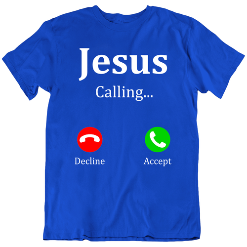 God Christ Christian Jesus Calling Phone Funny T-Shirt Tee Gift New - Picture 10 of 11