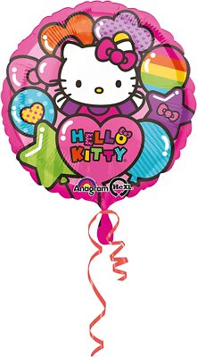 Anagram International Hello Kitty Rainbow Ballon aus Aluminium Mehrfarbig
