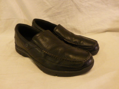 Rockport XCS BLACK Leather Moc Toe Slip Casual Loafers Mens Shoes 11M 78836  $120