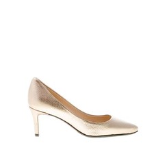 L'ARIANNA Mujer Zapatos Cuero Dorado Bomba Punta Punta Punta Hecho en Italia Tacón 6 cm