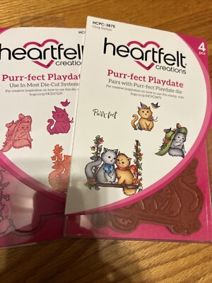 Heartfelt Creations Purrfect Play date  Kitty Stamp Die Set