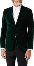 Men s Velvet Blazer Classic Smart Casual Tailored Fit Wedding Suit Jacket