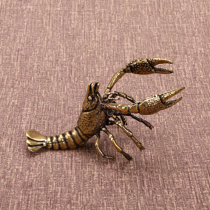 Pure Copper Lobster Small Ornaments Solid Copper Cast Tea Pet Antique Crafts F6