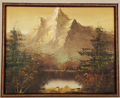 Original W. WARD Landscape Oil Painting on canvas Frame Size 17