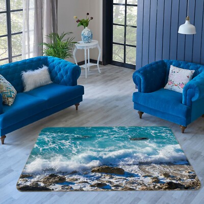 3D Ocean Wave ZHUA3515 Game Non Slip Rug Mat Photo Carpet Zoe