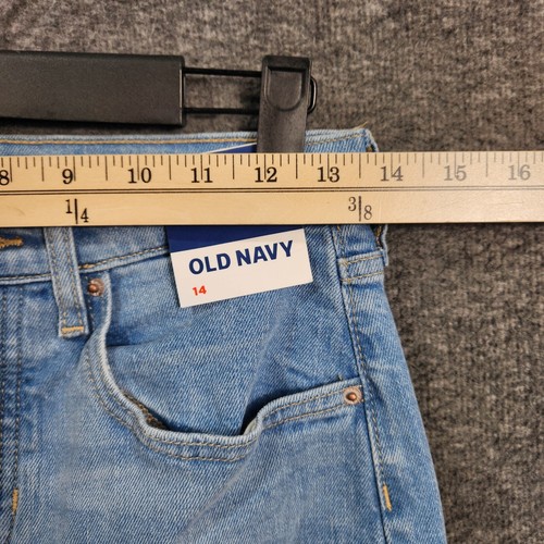 Old Navy Jeans Girls 14 OG Straight High Rise Blue Denim Distress Built In Tough - Picture 9 of 16