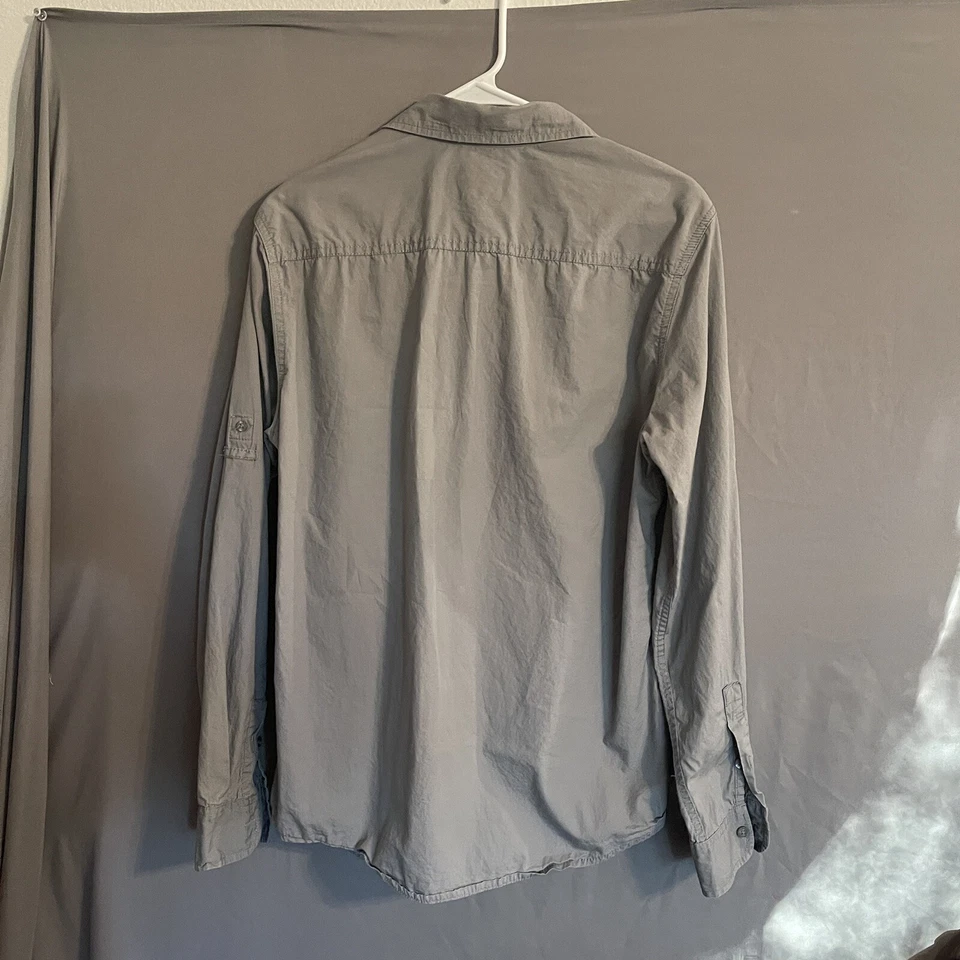 Camisa de vestir Ecko Unlimited gris manga larga para hombre talla mediana logotipo Foto 4 de 4