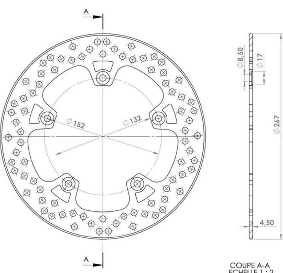 Disque de frein avant d.267 pour Yamaha Xmax 125 ABS et Majesty 400 NG