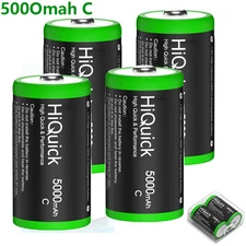 4pcs C Size C Cell Rechargeable Batteries 1.2V NIMH 500Omah