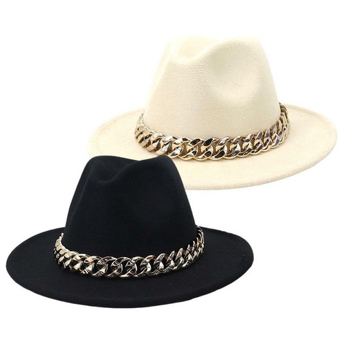 Fashion Brim Fedora Hat Big Brim with 