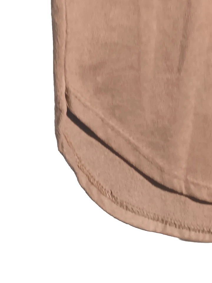 A'Gaci Dress Faux Suede Size M Dark Tan Short Sleeve Round Neck - Image 3 of 4