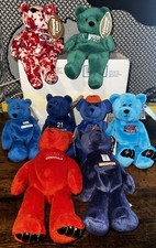 Lot Of 8 Vintage Limited Treasures Pro Bears NFL Edition 1998 Beanie Baby Toy DS