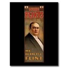 *Postcard-"The Flints/Herbert L. Flint" ...-Popular Hypnotist of His Era- {RB59}