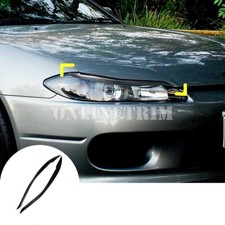 Carbon Fiber Headlight Eyebrow Eyelid Cover Trim For Nissan Silvia S15 1999-2006