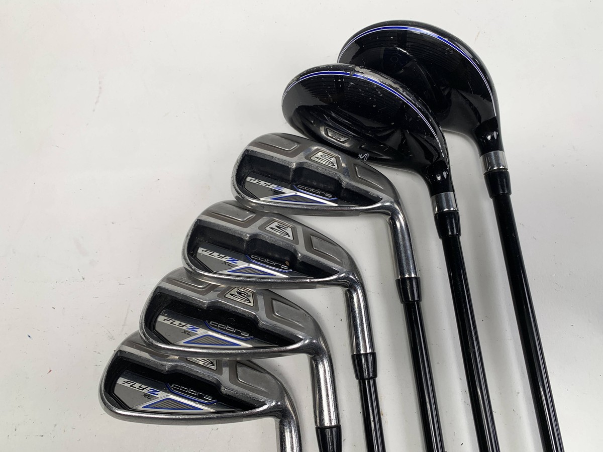 Set of 6 x Cobra Fly-Z XL Irons 5-PW Stiff Steel Shafts Cobra Grips Set of 6 x Cobra Fly-Z XL Irons 5-PW Stiff Steel Shafts Cobra Grips