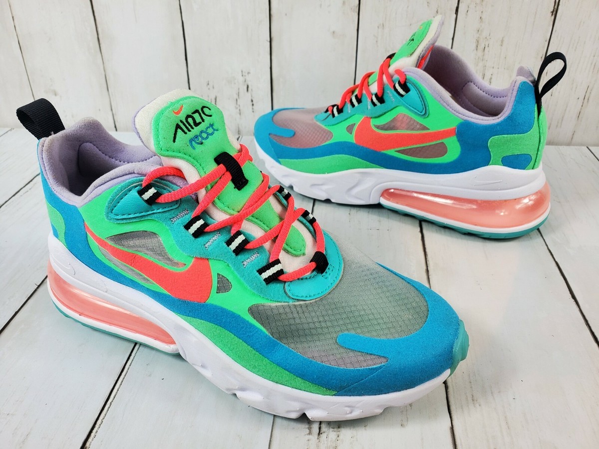 Nike Women's Sz Air Max 270 React Electro Green Lagoon
