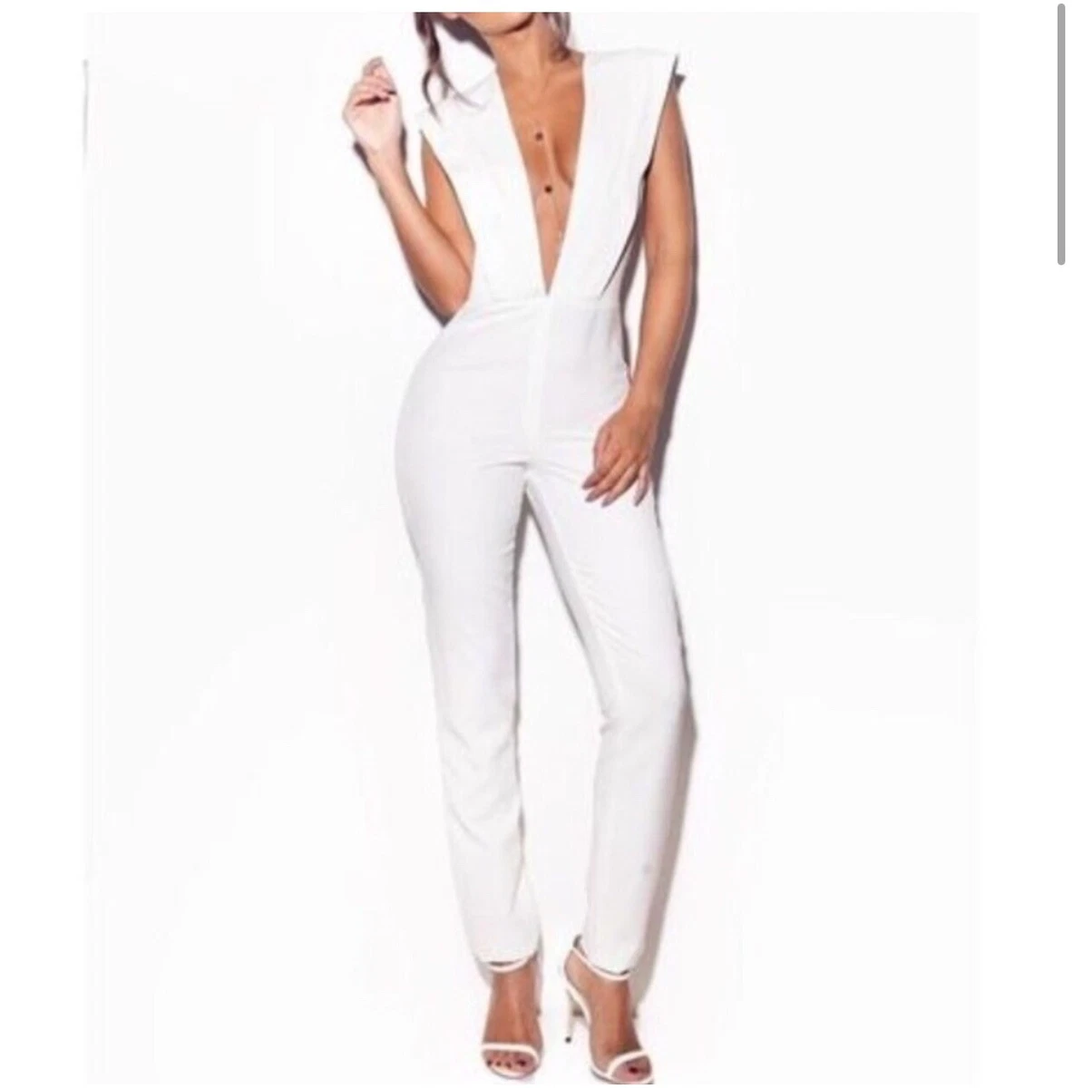 House of cb sales white jumpsuit