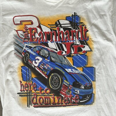 Vintage 90s NASCAR Dale Earnhardt Shirt Large Double Sides Single