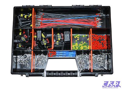 AMP Superseal 1-polig bis 4-polig Sortiment Box Kasten Kabel konfektioniert KFZ
