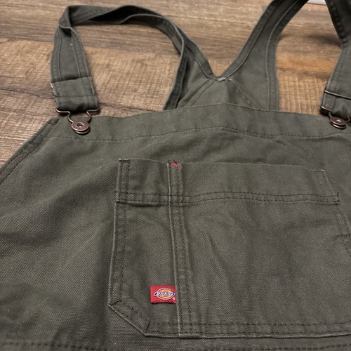 Dickies Womens Plus Size 24W BIB OVERALLS Relaxed Fit Straight Leg Size 24 GREEN - Picture 6 of 10