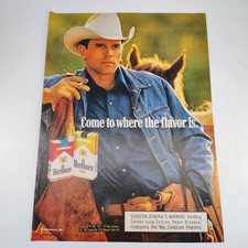 Marlboro Man Magazine Ad Vintage Cowboy Tobacco Print Philip Morris 1987