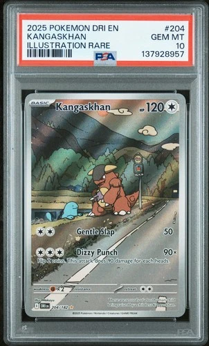 2025 POKEMON DRI EN-DESTINED RIVALS ILLUSTRATION RARE #204 KANGASKHAN PSA 10
