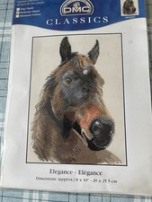 DCM  Elegance COUNTED CROSS STITCH KIT - horses/ponies - NEW 20 x 25.5cm