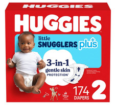 Huggies Little Snugglers Plus Diapers - White, 174 Count, Size 2 0.28 per diaper