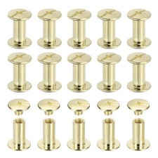 Chicago Screw, 60 Set M5 x 12mm Metal Phillips Head Screw Rivets, Gold Tone