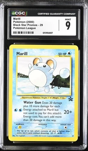 2000 Pokemon Black Star Promos Marill Pokemon League #29 CGC 9