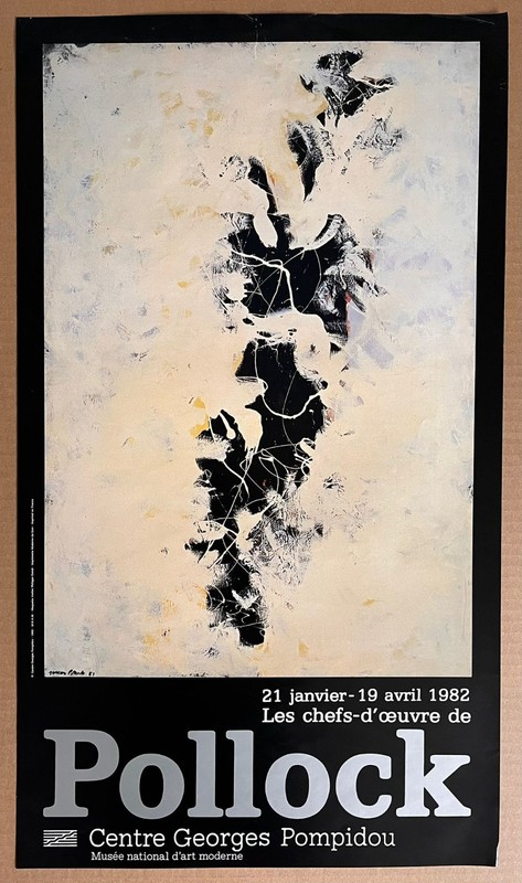Jackson POLLOCK — Affiche originale d'exposition, Centre Pompidou, Paris
