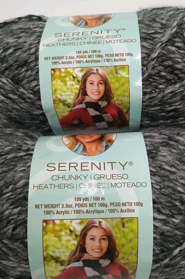 Hilos Premier Deborah Norville Serenity humo brezo voluminoso 5 109 yardas 2 madejas Foto 3 de 4