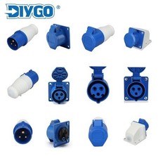 16 Amp 240V Site Trailing Plug & Socket 16A 3 Pin 240 Volt Blue Hook Up 2P+Earth