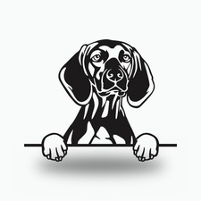 Vizsla Dog Breed Metal Sign, Silhouette Portrait Art