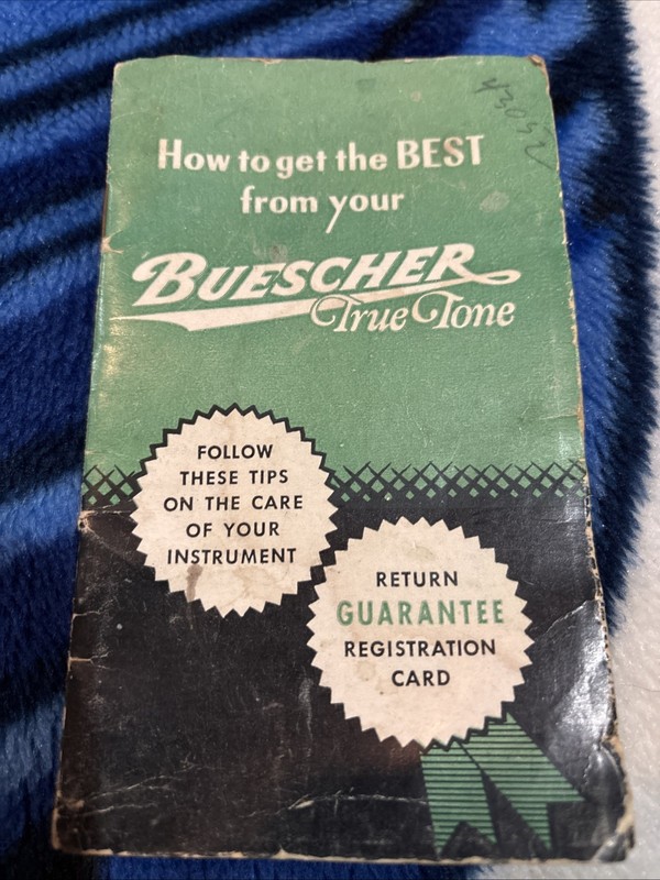 Rare Vintage BUESCHER TRUE TONE Pamphlet 1949
