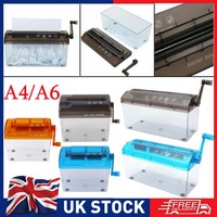 A6 A4 Paper Hand Manual Shredder Straight Cut Home Office Portable Shredders UK