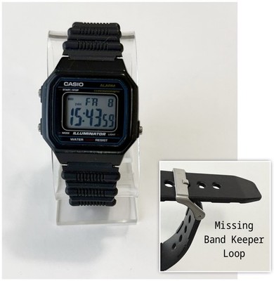 CASIO Illuminator W-217H Digital Alarm Chrono 50M WR Black Men Watch New Battery