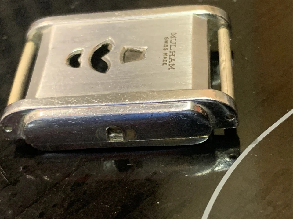 1930 Rare Swiss MULHAM Jump Hour Parts Spare Art Deco tank 15 Jewels Movement  - image 3 of 4