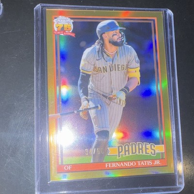 2026 Topps Chrome 75th Anniversary Fernando Tatis Jr. Gold Refractor /50 #34/50