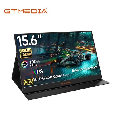 GTMEDIA Portable Monitor 15.6'' 1080P HD Screen Plug & Play USB-C HDMI Ultra-Slim