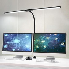 CeSunlight LED Desk Lamp with Two Heads, Clamp On Desk Lamps, 24W, 4000 LMS, ...