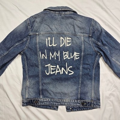 JACK & JONES I'll Die In My Blue Jeans Soft Earl Denim Jacket Size Medium
